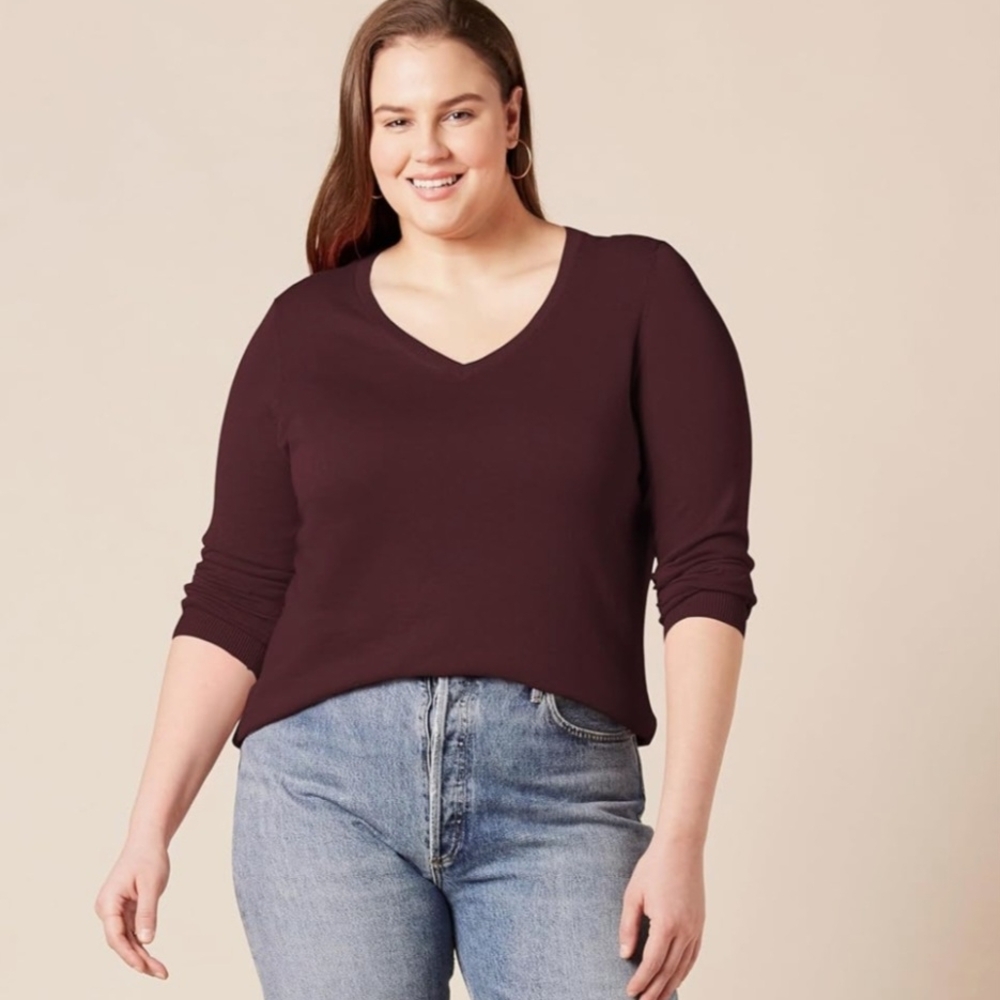 V-Neck Long Sleeve Top